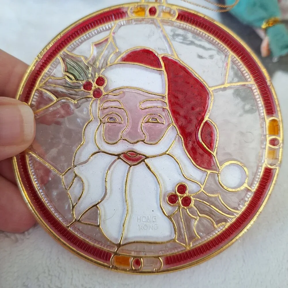 Lot of‎ 3 Santa & Elf Vintage Christmas Ornaments Hong Kong, Felt China